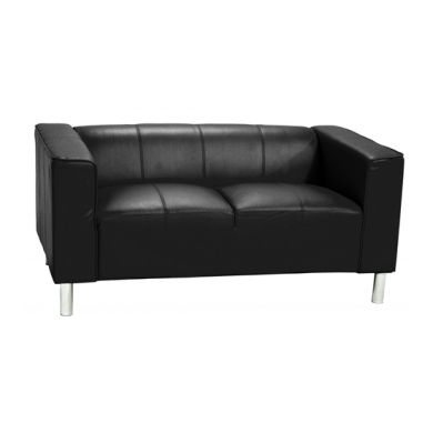 Toscana PU Leather 2 Seater Sofa In Black