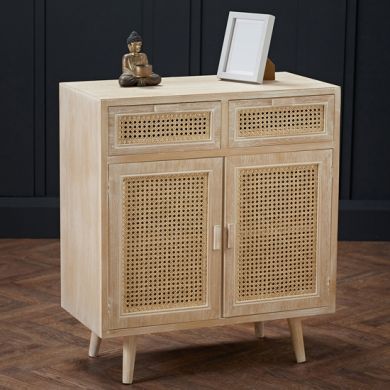 Toulouse Wooden 2 Doors And 2 Drawers Sideboard In Washed Oak