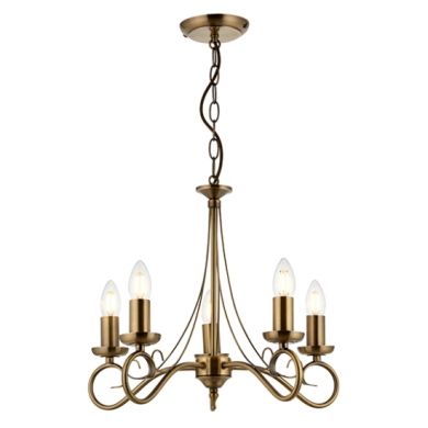 Trafford 5 Lights Ceiling Pendant Light In Antique Brass