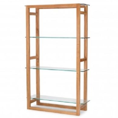 Tribeca Glass Shleves Bookcase In White Oak