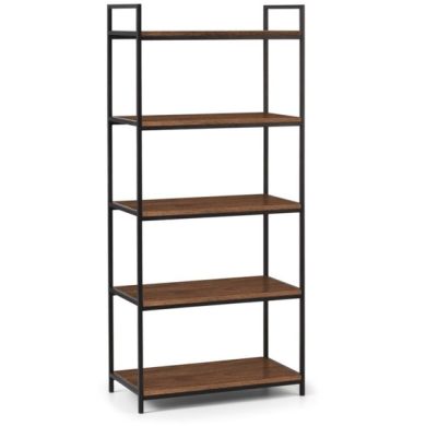 Tribeca Wooden Tall Bookcase In Walnut