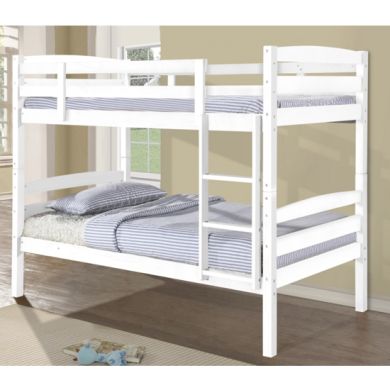 Tripoli Wooden Single Bunk Bed In White