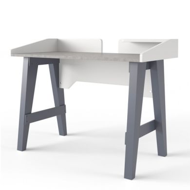 Truro Marble Effect Wooden Computer Desk In Grey