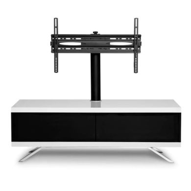 Tucana Ultra Wooden TV Stand In White High Gloss With 2 Storage Compartments