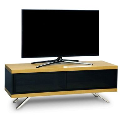 Tucana Wooden TV Stand In Oak With 2 Storage Compartments