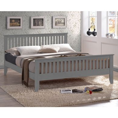 Turin Wooden Single Bed In Grey
