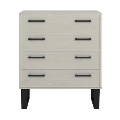 Texas Wooden Chest Of 4 Drawers In Grey Washed Wax