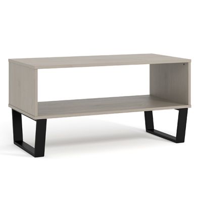 Texas Wooden Open Coffee Table In Grey Washed Wax
