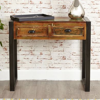 Urban Chic Wooden Console Table In 2 Drawers