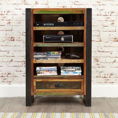 Urban Chic Wooden DVD Storage Cabinet With 1 Drawer