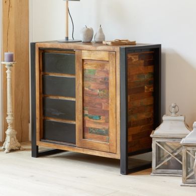 Urban Chic Wooden Home Storage Cabinet With 1 Door And 4 Drawers