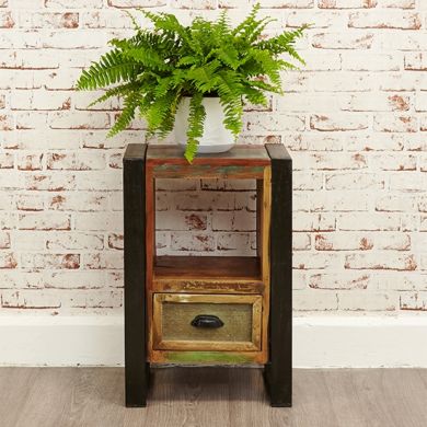 Urban Chic Wooden Lamp Table With 1 Drawer