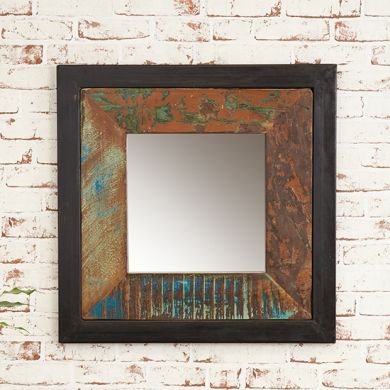Urban Chic Wooden Landscape or Portrait Small Wall Mirror