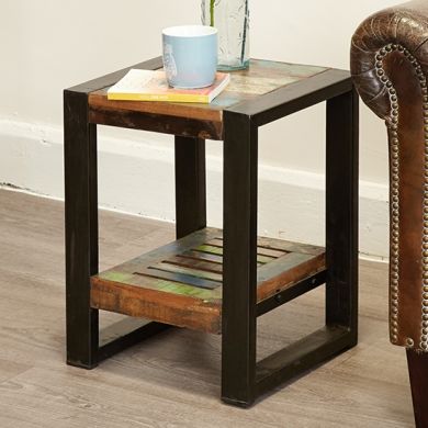 Urban Chic Wooden Low Lamp table