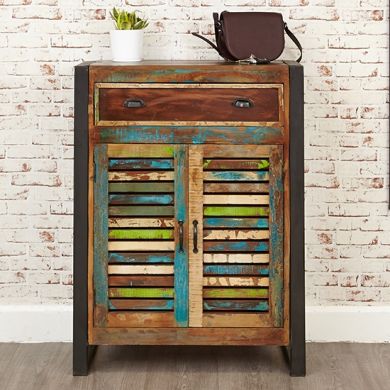 Urban Chic Wooden Shoe Storage Cabinet With 1 Large Drawer
