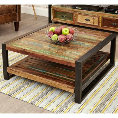 Urban Chic Wooden Square Coffee Table