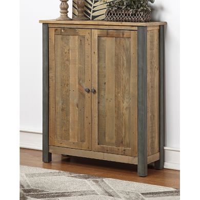 Urban Elegance Wooden Large Shoe Storage Cupboard In Reclaimed Wood