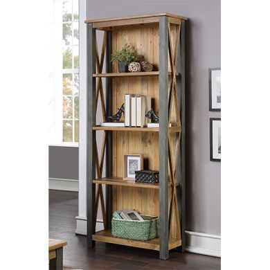Urban Elegance Wooden Tall bookcase In Reclaimed Wood