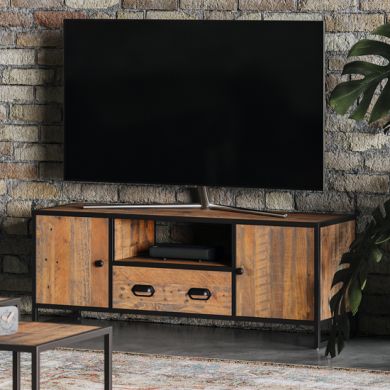 Ooki Wooden TV Stand With 2 Doors And 1 Drawer In Oak