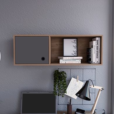 Vegas Wall Wooden Storage Unit In Bleached Oak Effect