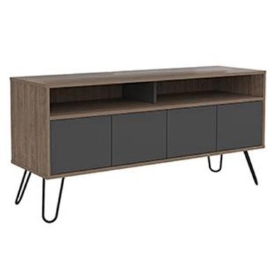 Vegas Wooden TV Stand In Bleached Oak Effect With 4 Doors