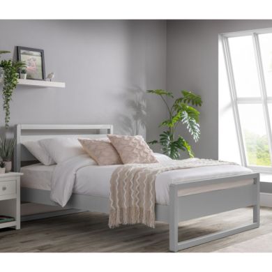 Venice Wooden Double Bed In Dove Grey