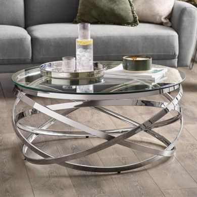 Vienna Clear Glass Coffee Table With Chrome Metal Frame