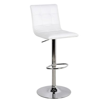 Vigo Faux Leather Gas Lift Bar Stool In White