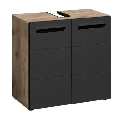 Vista Wooden Under Sink Vanity Unit In Viking Black And Black