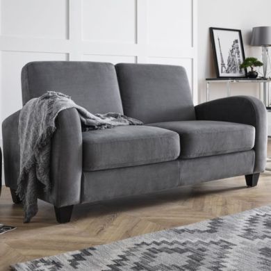 Vivo Chenille Fabric 2 Seater Sofa In Dusk Grey