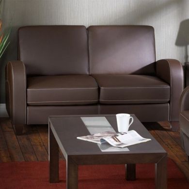 Vivo Faux Leather 2 Seater Sofa In Chestnut