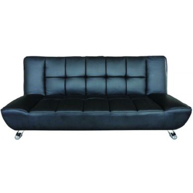 Vogue Faux Leather Sofa Bed In Black
