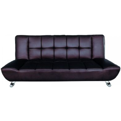 Vogue Faux Leather Sofa Bed In Brown