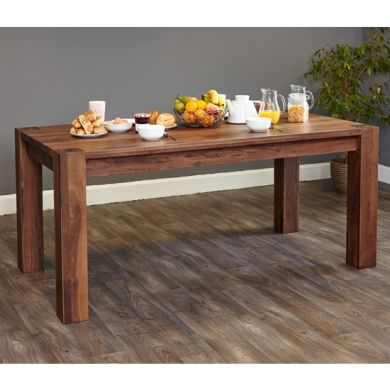 Mayan Large Wooden Dining Table In Walnut