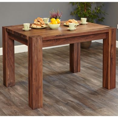 Mayan Wooden Dining Table In Walnut