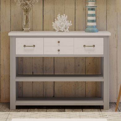 GreyStone Wooden Console Table With 4 Drawers In Grey