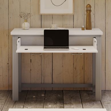 GreyStone Wooden Hidden Laptop Desk In Grey