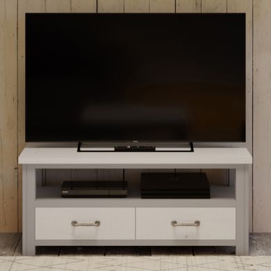 GreyStone Wooden TV Stand With 2 Drawers In Grey