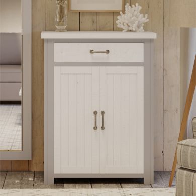 GreyStone Wooden Shoe Storage Cabinet With Drawer In Grey