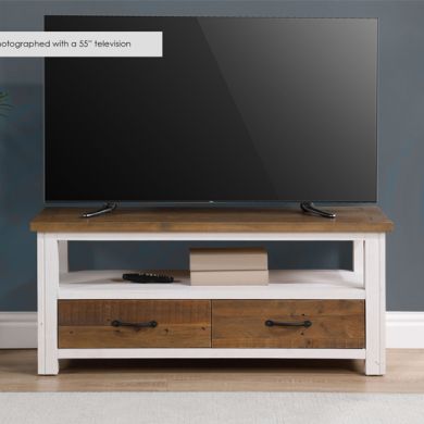 Splash Wooden TV Stand With 2 Drawers In Oak And White