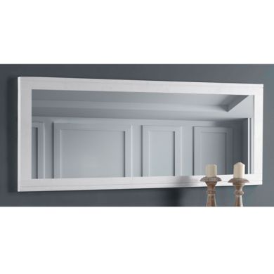 Splash Extra Long Wall Mirror In White Wooden Frame