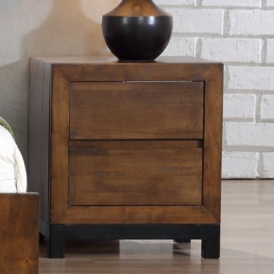 Vulcan Wooden Bedside Cabinet In Rustic Oak With 2 Drawers