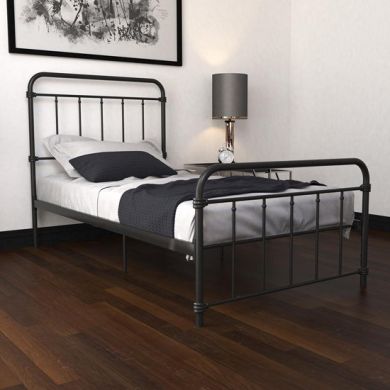 Wallace Metal Single Bed In Black