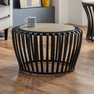 Washington Wooden Round Coffee Table In Mocha Elm