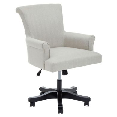 Watford Fabric Upholstered Home And Office Chair In Natural With Swivel Base