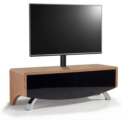 Wave Ultra Wooden TV Stand In Oak With 2 Soft Open Doors