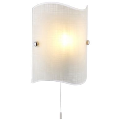Wave Waved Shaped Glass Wall Light In White