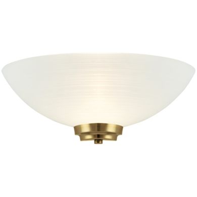 Welles White Glass Wall Light In Antique Brass