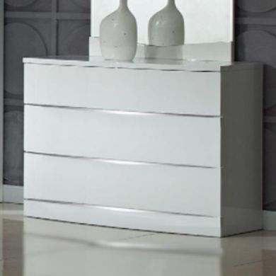 Widney Wooden Chest Of Drawers In White High Gloss With 3 Drawers