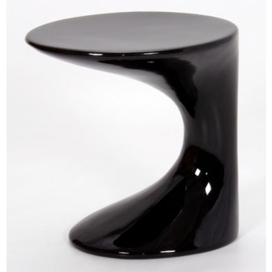 Wilcox Wooden Lamp Table In Black High Gloss